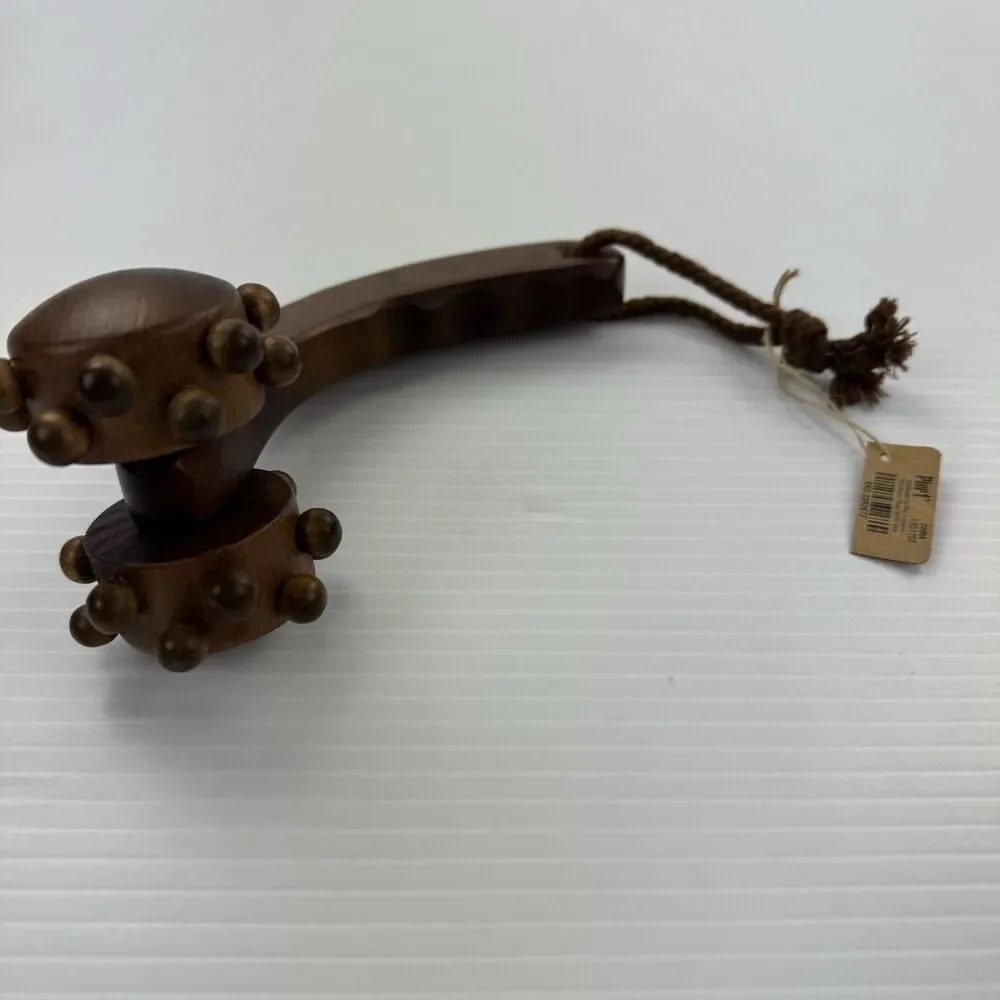 Pier 1 Wood Handheld Massage Roller Boho Retro Spa Tool Vintage Look